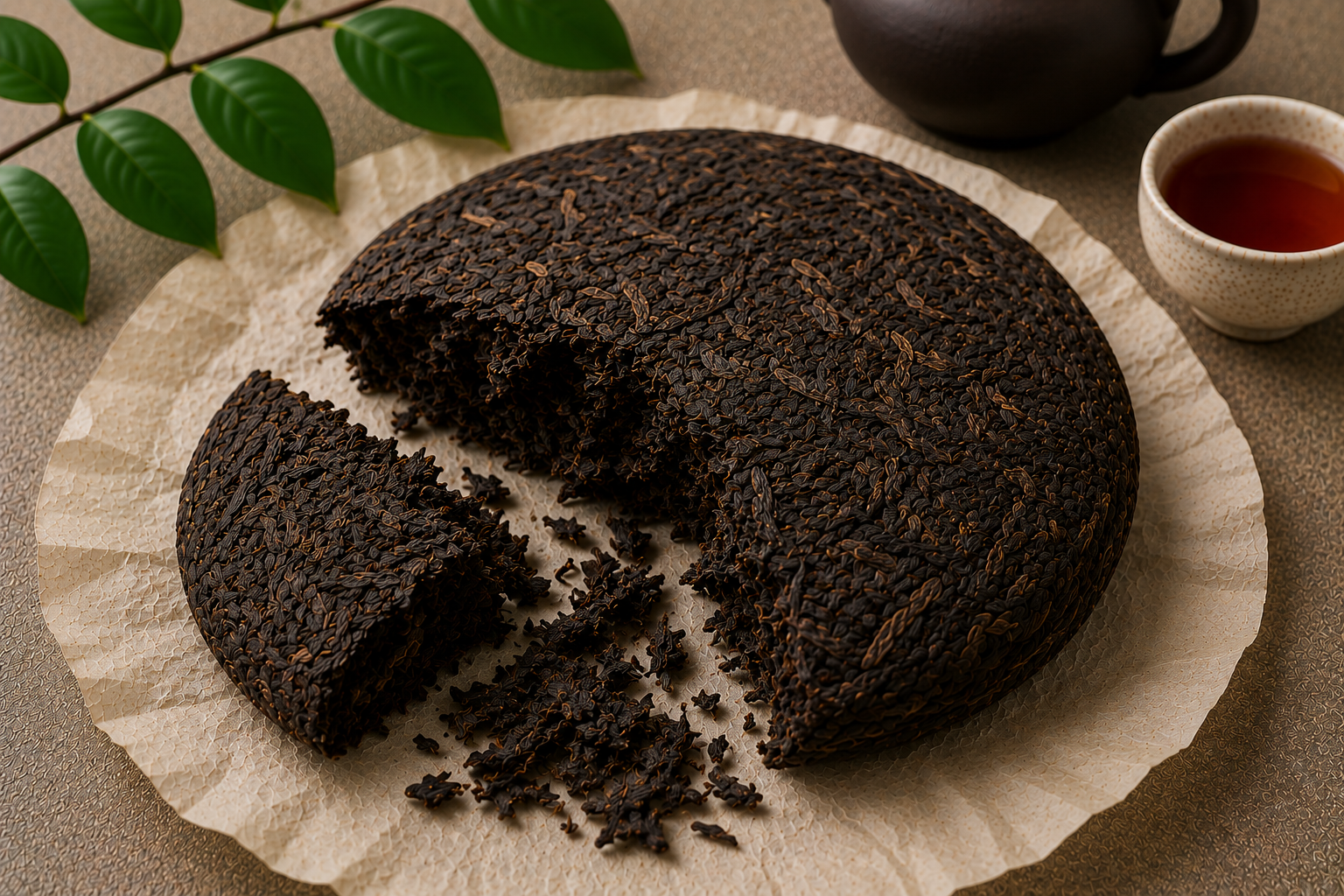 Brewing black tea in a calm tea ceremony