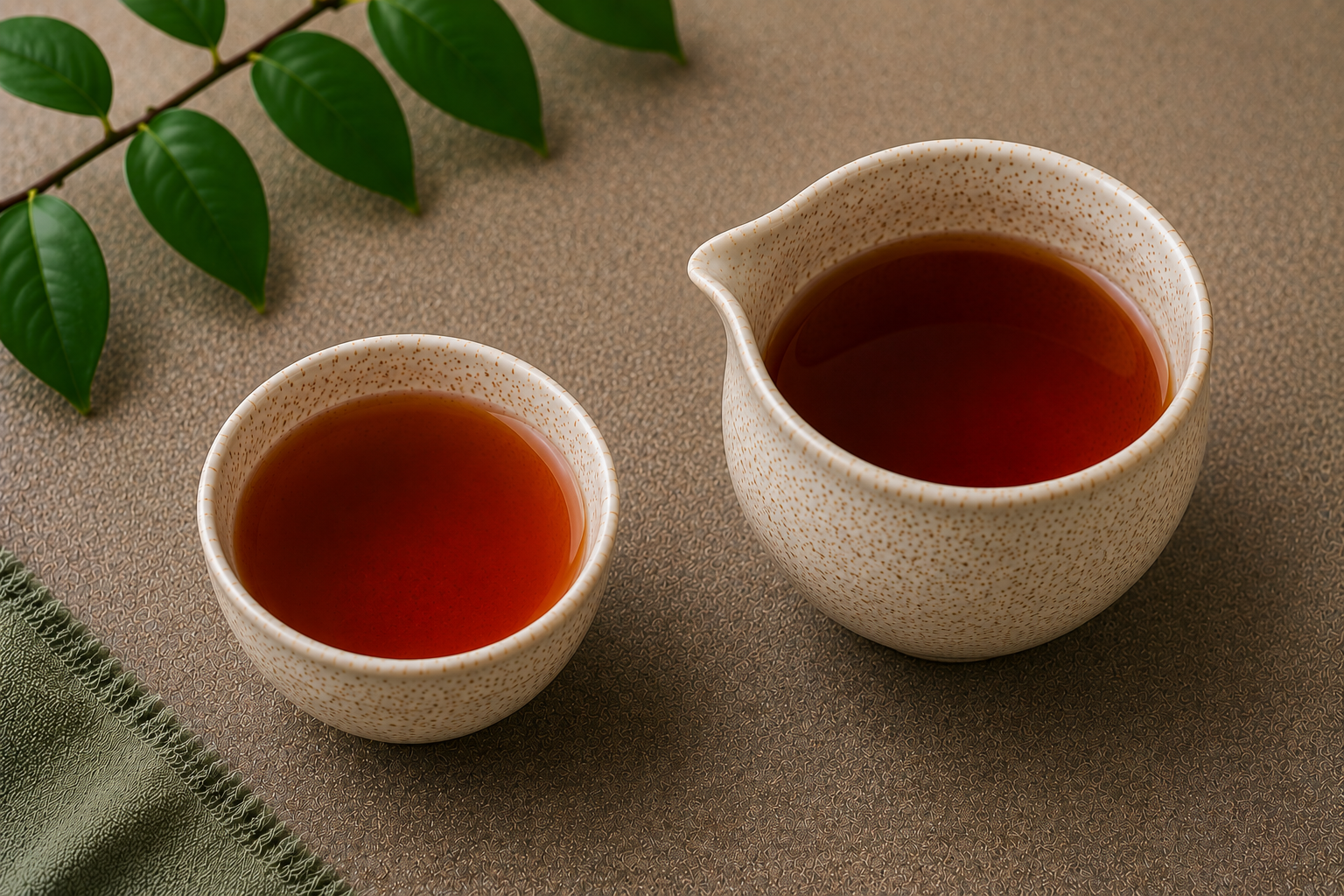 Tea cup with black tea liquor