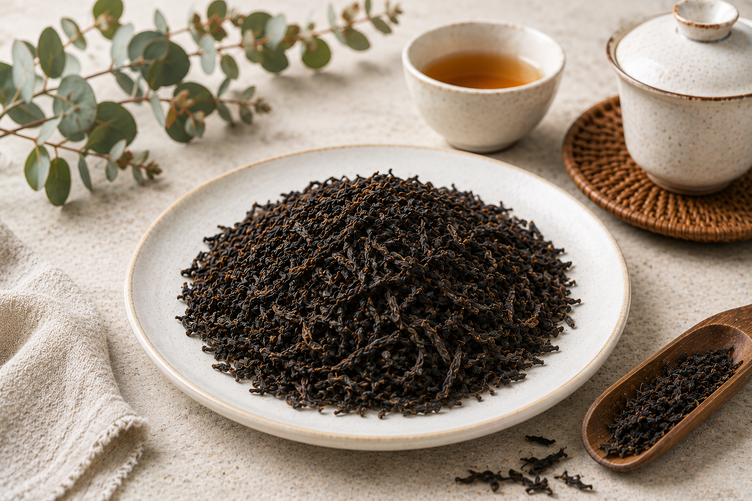 Black tea leaves with full flavor for refined tea sessions