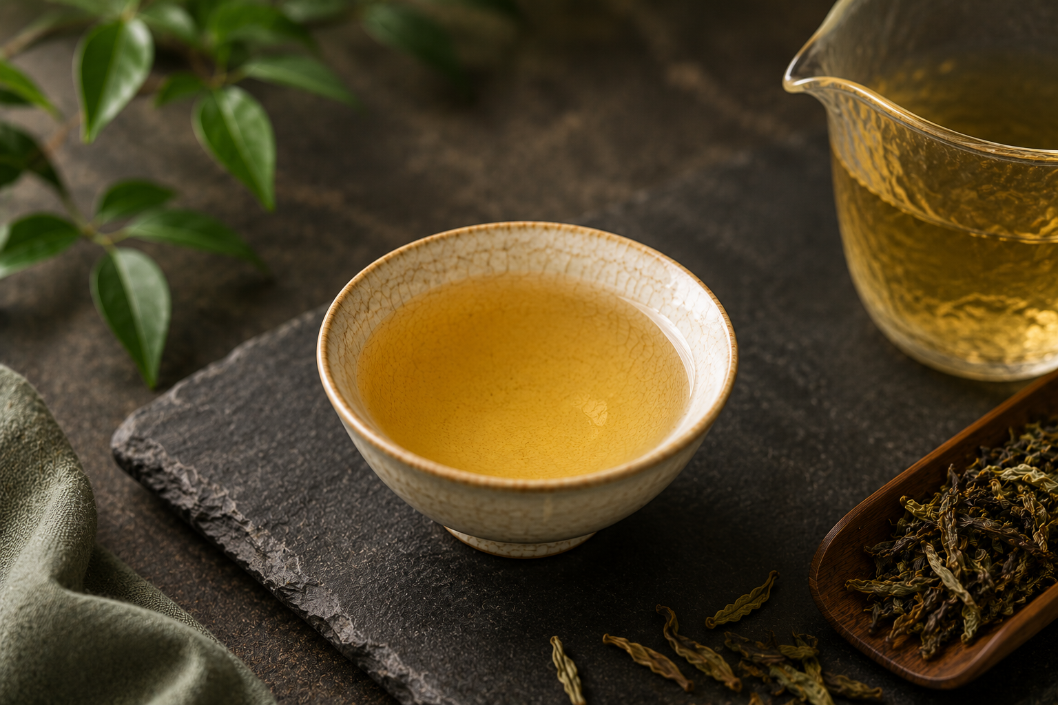 Tea cup with sheng-puer tea liquor