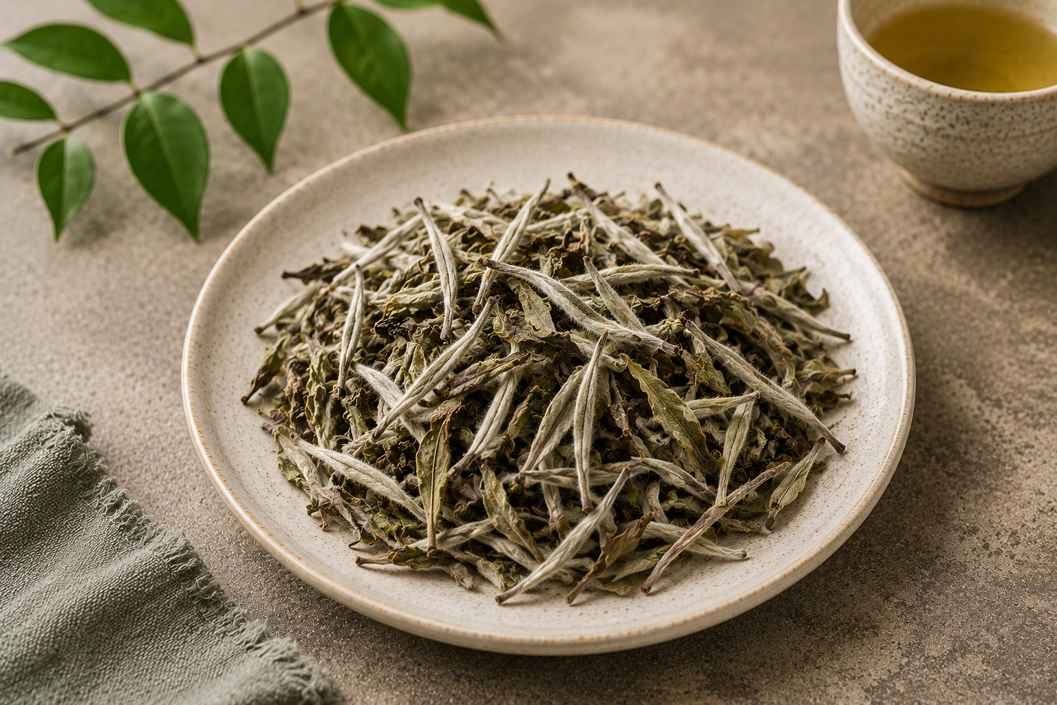 Brewing white tea during tea ceremony