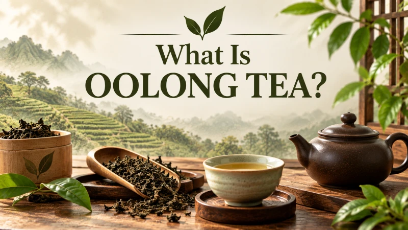 Loose-leaf Chinese oolong tea prepared for brewing